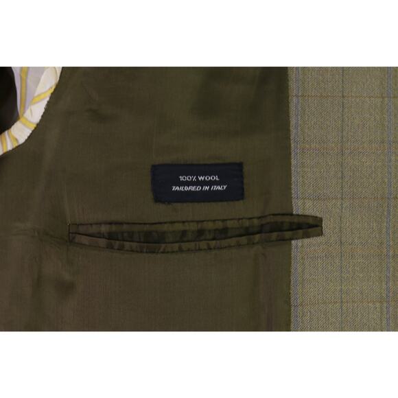 Faconnable by Cantarelli Gold Checkered Wool Sportcoat Blazer 44R - Picture 10 of 10